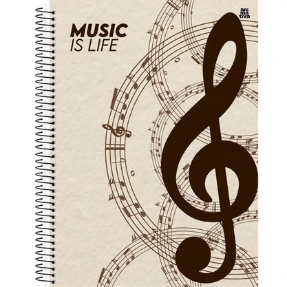Caderno de Música Espiral Univ CD 80fls Sortido Animativa