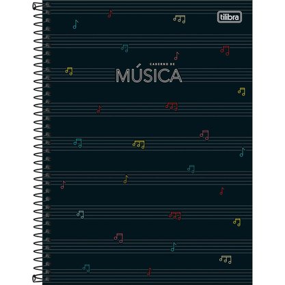 Caderno Música Esp Univ Capa Dura 80fls Preto Tilibra