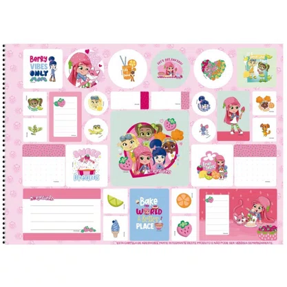 Caderno Desenho Sem Margem 60 Folhas Pink Be The Berry Moranguinho Animativa