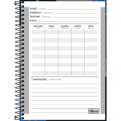 Caderno Espiral 1/4 Capa Dura 200 Folhas Verde Futebol D+ Tilibra