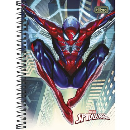 Caderno Espiral 1/4 Capa Dura 80 Folhas Colorido Homem-Aranha Spider-Man Tilibra