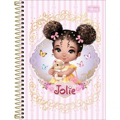 Caderno Espiral 1/4 Capa Dura 80 Folhas Lilás Jolie Tilibra
