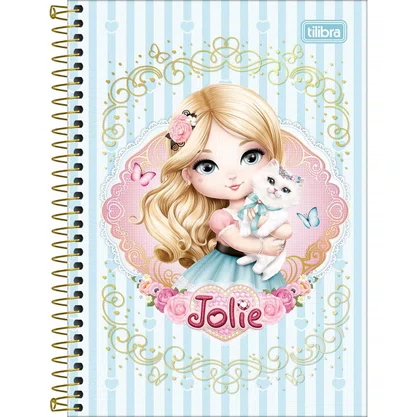 Caderno Espiral 1/4 Capa Dura 80 Folhas Verde Jolie Tilibra