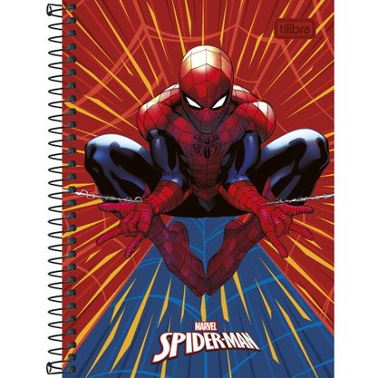 Caderno Espiral 1/4 Capa Dura 80 Folhas Vermelho Homem-Aranha Spider-Man Tilibra