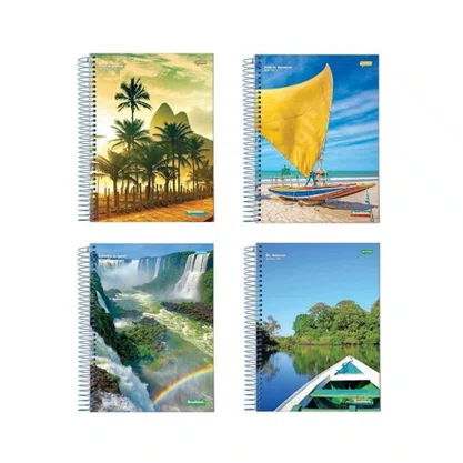 Caderno Espiral 1/4 Capa Flexível 96 Folhas Sortido Brasilidade Jandaia