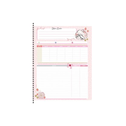 Caderno Espiral Capa Dura Colegial 160 Folhas Branco Moranguinho Animativa