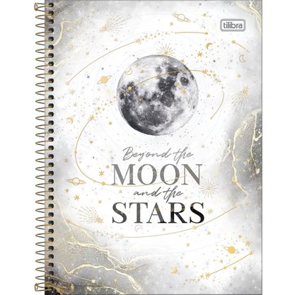 Caderno Espiral Colegial CD 80fls Branco Lua Magic Tilibra