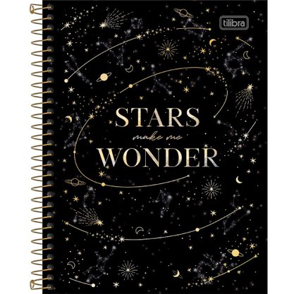 Caderno Espiral Colegial CD 80fls Preto Magic Tilibra