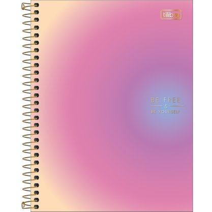 Caderno Esp Colegial CD 80fls Rosa Metal Great Tilibra