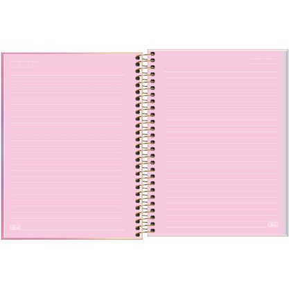 Caderno Esp Colegial CD 80fls Rosa Metal Great Tilibra