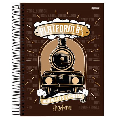 Caderno Espiral Univ CD 96fls Marrom Harry Potter Jandaia