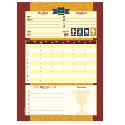 Caderno Espiral Univ CD 96fls Marrom Harry Potter Jandaia