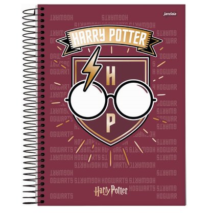 Caderno Espiral Univ CD 96fls Vinho Harry Potter Jandaia