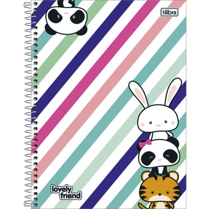 Caderno Espiral Univ CD 200fls Branco Lovely Friend Tilibra