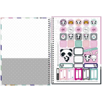 Caderno Espiral Univ CD 200fls Branco Lovely Friend Tilibra