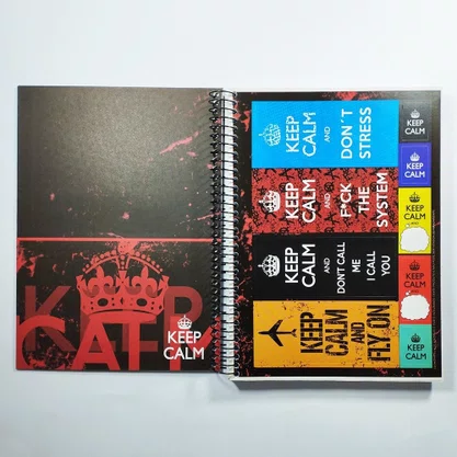 Caderno Espiral Univ CD 200fls Keep Calm São Domingos