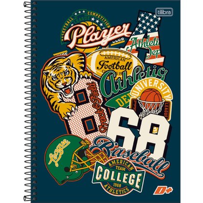 Caderno Espiral Univ CD 320fls Esportes USA D+ Tilibra