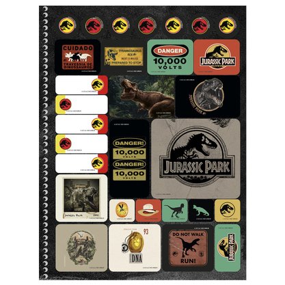 Caderno Espiral Universitário 160 Fls Cinza Jurassic Park Animativa