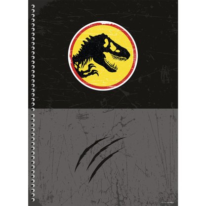 Caderno Espiral Universitário 160 Fls Marrom Jurassic Park Animativa