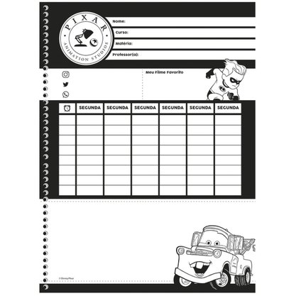 Caderno Espiral Universitário 160 Fls Our Fate Lives Within Us Kraft Pixar Animativa