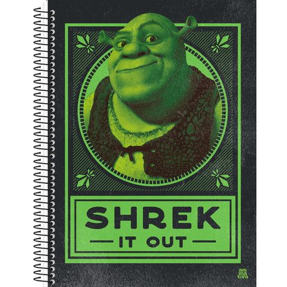 Caderno Espiral Universitário 80 Fls Verde Shrek DreamWorks Animativa