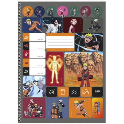 Caderno Espiral Universitário 80 Folhas Laranja Modo Sabio Naruto Shippuden Animativa