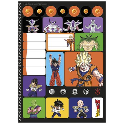 Caderno Espiral Universitário 80 Folhas Roxo Freeza Dragon Ball Z Animativa