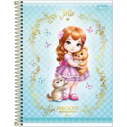 Caderno Espiral Universitário Capa Dura 160 Fls Azul Claro Jolie Tilibra