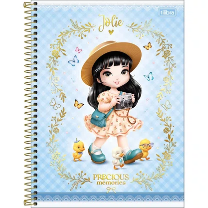 Caderno Espiral Universitário Capa Dura 160 Fls Azul Jolie Tilibra
