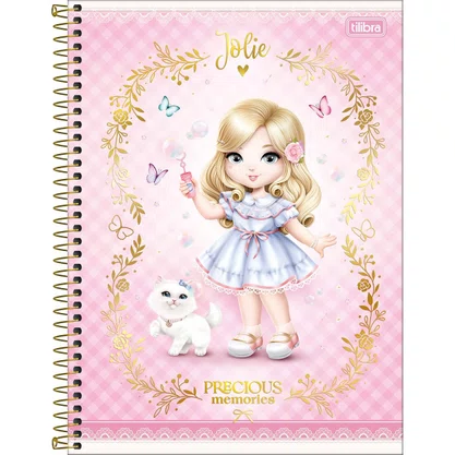 Caderno Espiral Universitário Capa Dura 160 Fls Rosa Jolie Tilibra