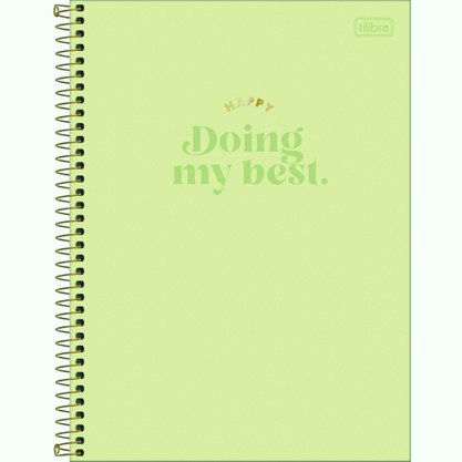 Caderno Espiral Univ CD 160fls Verde Doing My Best Happy Tilibra Caderno Espiral Univ CD 160fls Verde Doing My Best Happy Tilibra