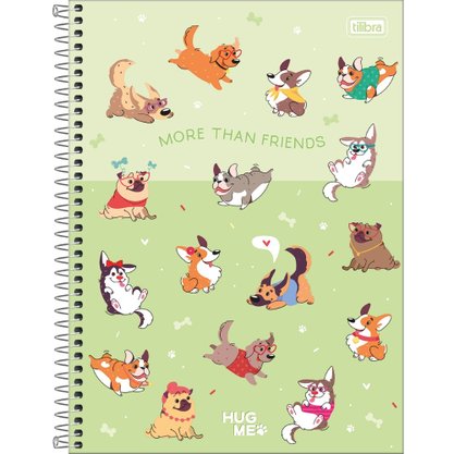 Caderno Espiral Univ CD 160fls Verde Cachorro Hug Me Tilibra Caderno Espiral Univ CD 160fls Verde Cachorro Hug Me Tilibra
