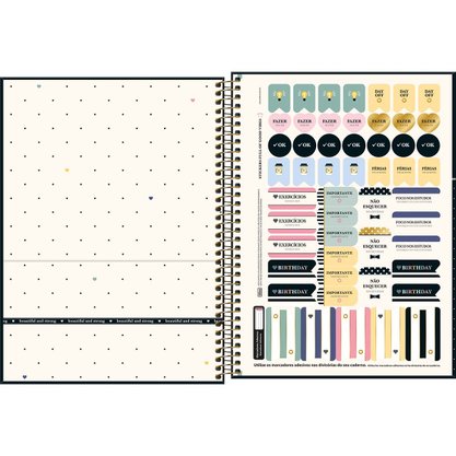 Caderno Esp Univ CD 192Fls Corações West Village Tilibra