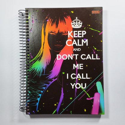 Caderno Espiral Univ CD 200fls Keep Calm São Domingos