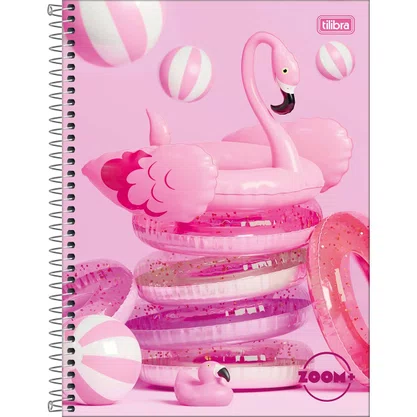 Caderno Espiral Universitário Capa Dura 200 Folhas Rosa Flamingo Zoom+ Tilibra