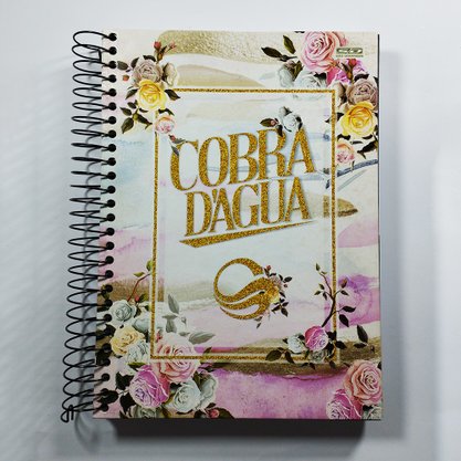 Caderno Espiral Universitário Capa Dura 300 folhas Branco Glitter Cobra D’agua São Domingos