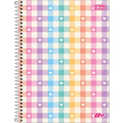 Caderno Espiral Universitário Capa Dura 320 Fls Colorido Xadrez D+ Tilibra