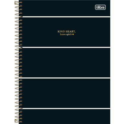 Caderno Espiral Universitário Capa Dura 320 Folhas Preto Kind Heart West Village Tilibra