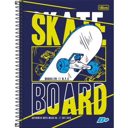 Caderno Esp Univ CD 400 Fls Azul Skate D+ Tilibra