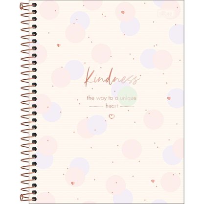 Caderno Esp Univ CD 80 Fls Rosa Bolinha Soho Tilibra