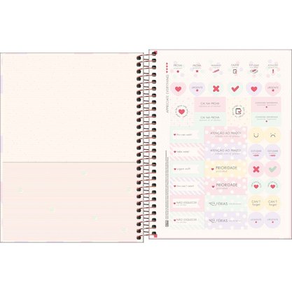 Caderno Esp Univ CD 80 Fls Rosa Bolinha Soho Tilibra