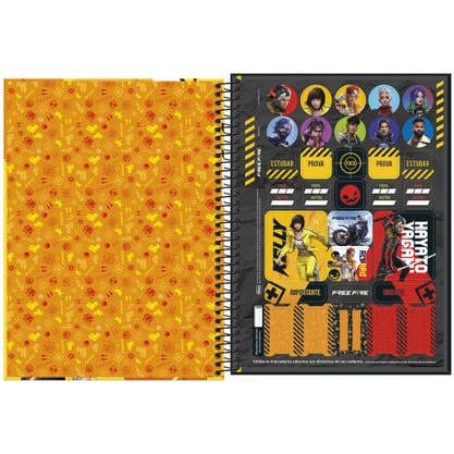 Caderno Esp Univ CD 80 Fls Vermelho Free Fire Tilibra