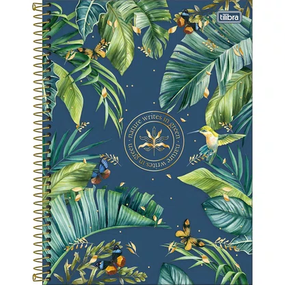 Caderno Espiral Universitário Capa Dura 80 Folhas Azul Naturalis Tilibra