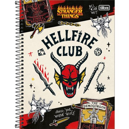 Caderno Espiral Univ CD 80fls Branco Stranger Things Tilibra