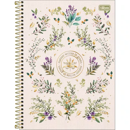 Caderno Espiral Universitário Capa Dura 80 Folhas Branco Naturalis Tilibra