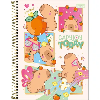 Caderno Espiral Universitário Capa Dura 80 Folhas Branco Today CapyClub Tilibra