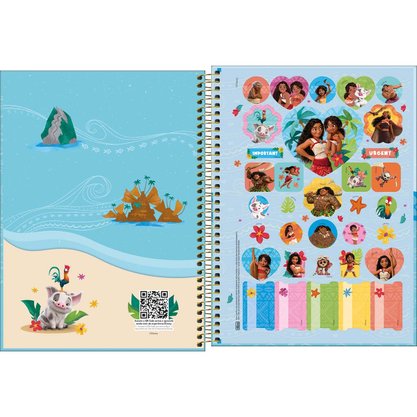 Caderno Esp Univ CD 80 Fls Colorido Moana Tilibra