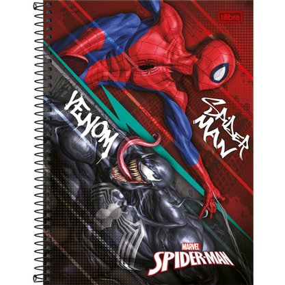 Caderno Espiral Univ CD 80fls Preto Venom Spider-Man Tilibra Caderno Espiral Univ CD 80fls Preto Venom Spider-Man Tilibra