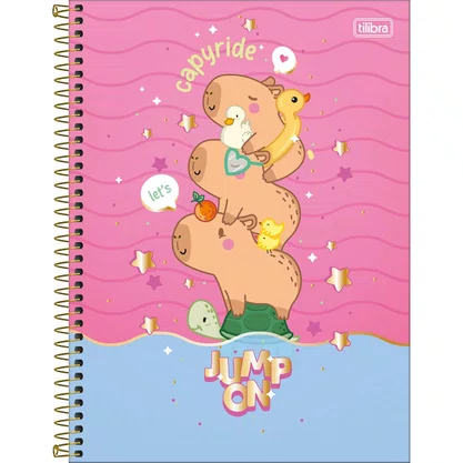 Caderno Espiral Universitário Capa Dura 80 Folhas Rosa Jump On CapyClub Tilibra
