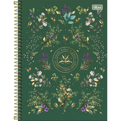 Caderno Espiral Universitário Capa Dura 80 Folhas Verde Escuro Naturalis Tilibra